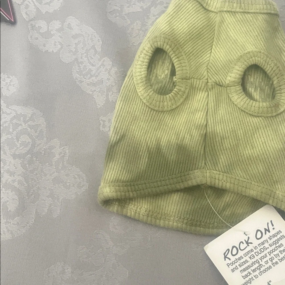 Green Dog Shirt with Skull and Roses